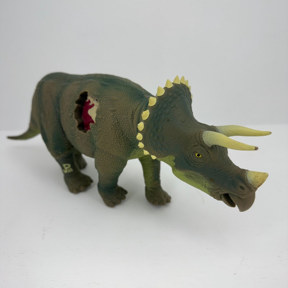 Kenner Jurassic Park Triceratops Dinosaur 1993 Green Good Dino Damage JP08